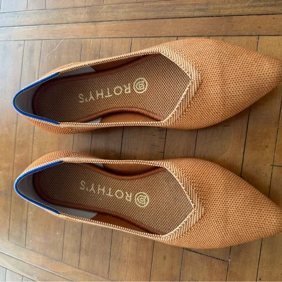Rothy's Pointed Toe Tan Flats - Picture 3 of 4